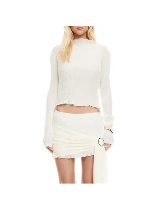 Lioness Tops - Lioness Cream Ribbed Long-Sleeve Top